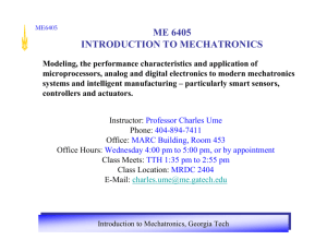 ME 6405 INTRODUCTION TO MECHATRONICS