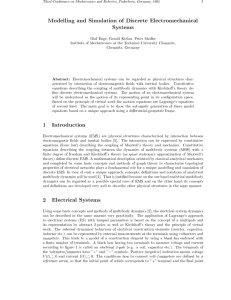 Modelling and simulation of Discrete Electromechanical systems 1