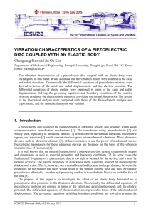 vibration characteristics of a piezoelectric disc coupled with an