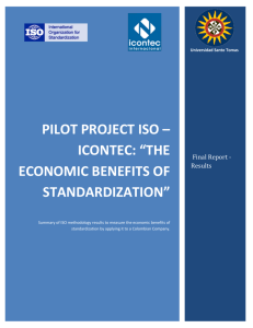 pilot project iso – icontec: “the economic benefits of standardization”