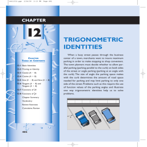 Chapter 12 Trigonometric Identities