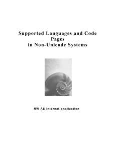 Supported Languages and Code Pages in Non-Unicode