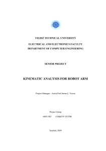 kinematic analysis for robot arm