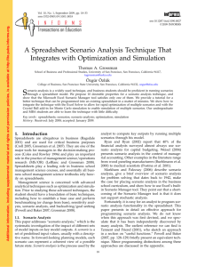 A Spreadsheet Scenario Analysis Technique That Integrates with