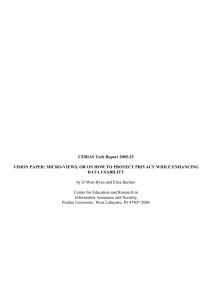 CERIAS Tech Report 2005-25 VISION PAPER: MICRO
