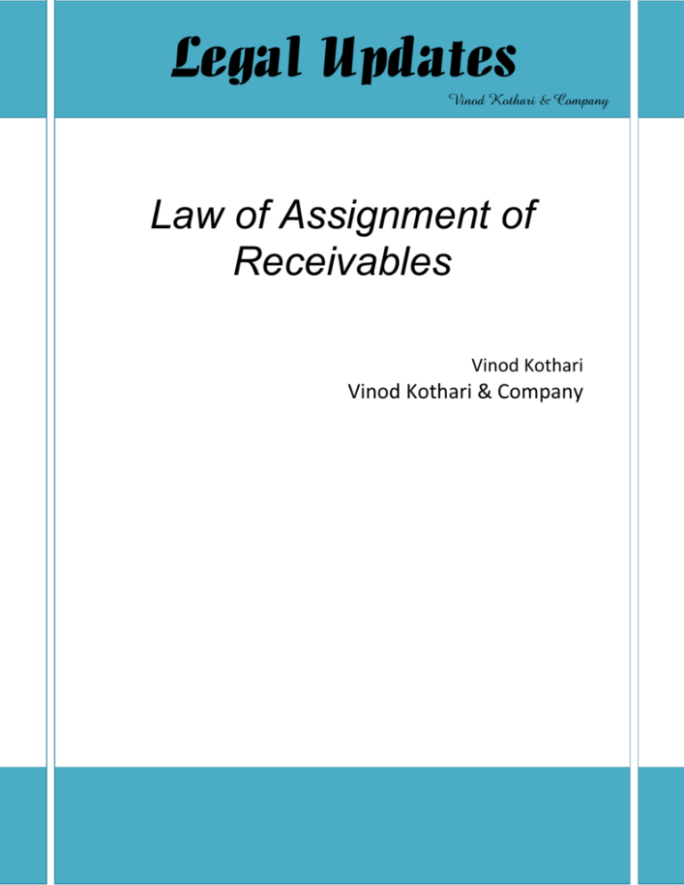 assignment of receivables law in india