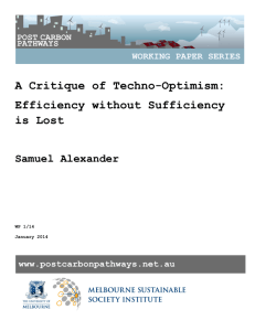 A Critique of Techno-Optimism: Efficiency without Sufficiency is Lost