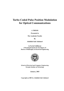 Turbo Coded Pulse Position Modulation for