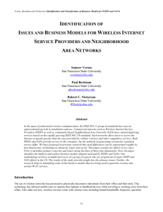 Identification of Issues and Business Models for Wireless Internet