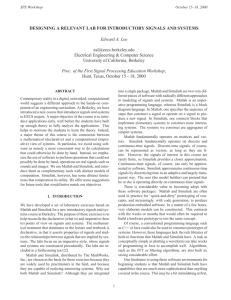 Designing a Relevant Lab for Introductory Signals and Systems