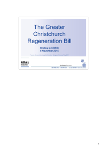 Presentation on the Greater Christchurch Regeneration Bill, by