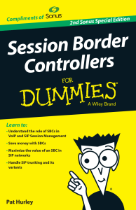 Session Border Controllers For Dummies 2nd Sonus