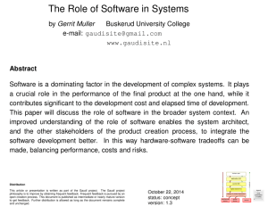 The Role of Software in Systems