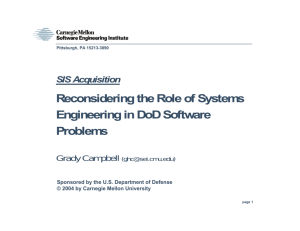 Reconsidering the Role of Systems Engineering in DoD Software