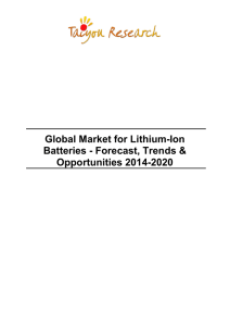 Global Market for Lithium-Ion Batteries