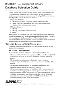 Database Selection Guide - Davis Instruments Corp.