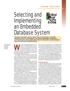 Selecting and implementing an embedded database system