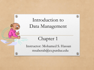 Introduction to Data Management