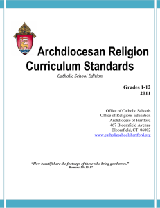 Archdiocesan Religion Curriculum Standards Catholic School