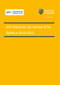 AITI Chartered Tax Adviser (CTA) Syllabus 2012