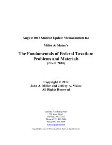 The Fundamentals of Federal Taxation: Problems and Materials