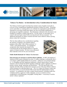 TCLC- Tobacco Tax Basics: An Introduction to Key Considerations