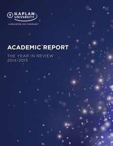 AcAdemic RepoRt - Kaplan University