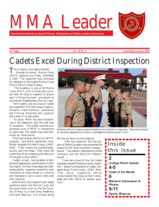 Cadets Excel During District Inspection