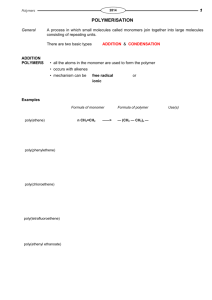 polymerisation