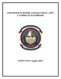 CERTIFIED IN HOMELAND SECURITY, CHS CANDIDATE