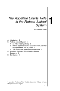 The Appellate Courts' Role in the Federal Judicial System 1