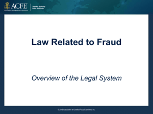 Overview of the Legal System - Association of Certified Fraud