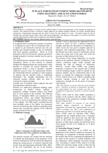 in place strength of cement mortar/concrete using maturity and