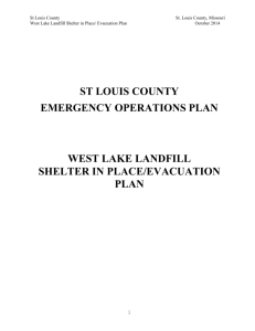 West Lake Landfill Shelter in Place/ Evacuation Plan