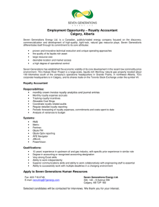 Employment Opportunity – Royalty Accountant Calgary, Alberta