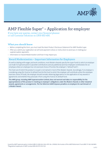 AMP Flexible Super – Application for employer form
