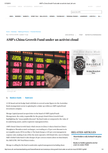 AMP's China Growth Fund under an activist cloud