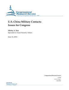 U.S.-China Military Contacts: Issues for Congress - US