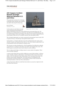 USS Cowpens Incident Reveals Strategic Mistrust Between U.S. and