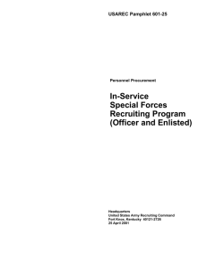 In-Service Special Forces Recruiting Program