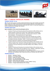 ACS – 1.3 SPECIAL FORCES (SF) TRAINING