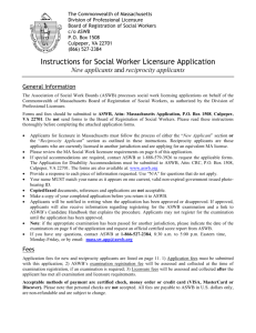 Instructions for Social Worker Licensure Application New