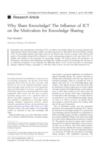 Why share knowledge? The influence of ICT on the motivation for