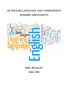 ap english language and composition summer assignments mrs