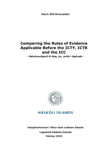 Comparing the Rules of Evidence Applicable Before the