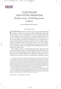 Clientelism and Voting Behavior: Evidence from a Field Experiment in
