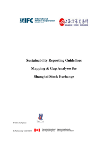 Sustainability Reporting Guidelines Mapping & Gap Analyses