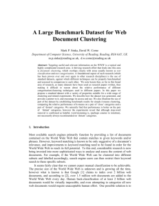 A Large Benchmark Dataset for Web Document Clustering