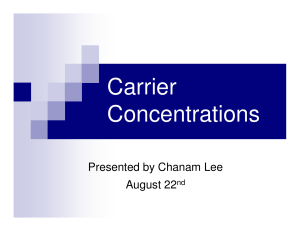 Carrier Concentrations