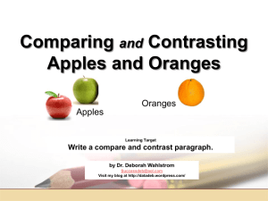 Comparing and Contrasting Apples and Oranges